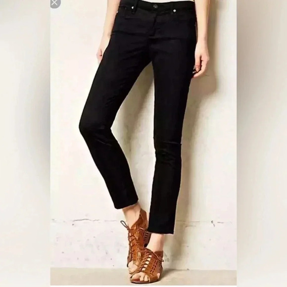 AG Adriano Goldschmidt The Stevie Ankle Slim Straight Ankle Jeans Black size 27 - Picture 1 of 5